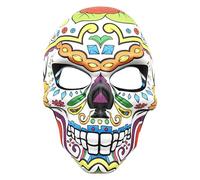 inhzoy Day of The Dead Mask Intricately Designed Mexican Sugar Skull Mask with Comfortable Elastic String for Halloween Type G One Size