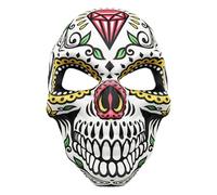 inhzoy Day of The Dead Mask Intricately Designed Mexican Sugar Skull Mask with Comfortable Elastic String for Halloween Type C One Size