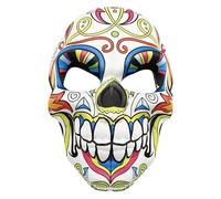 inhzoy Day of The Dead Mask Intricately Designed Mexican Sugar Skull Mask with Comfortable Elastic String for Halloween Type E One Size