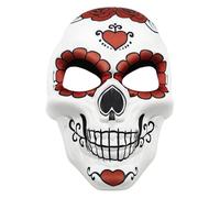 inhzoy Day of The Dead Mask Intricately Designed Mexican Sugar Skull Mask with Comfortable Elastic String for Halloween Type F One Size