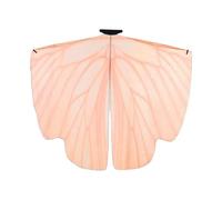 inhzoy Elegant Butterfly Wing Cape Shimmering Chiffon Dance Cloak with Sequined Details for Belly Dancing Costume Balls Orange One Size