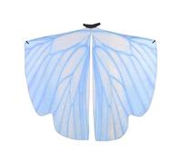inhzoy Elegant Butterfly Wing Cape Shimmering Chiffon Dance Cloak with Sequined Details for Belly Dancing Costume Balls Sky Blue One Size