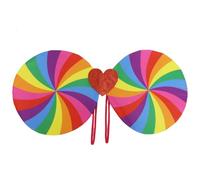 inhzoy Enchanted Princess Fairy Dress Up Kit with Magic Wand Wings Sparkly Skirt and Tiara for Stage Performances 1Pc Rainbow Wings One Size