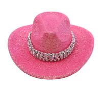 inhzoy Glitter Mini Cowboy Hats for Party Decor Pack of Small Western-Themed Hats for Crafting Cupcake Toppers 1Pc Hot Pink One Size