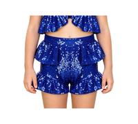 inhzoy Glitter Short Shorts with Sequins for Girls | Elastic High Waist Ruffle Hip Hop Street Dance School Jazz Dance Maid Of Honor Graduation Wedding Evening Party Cocktail