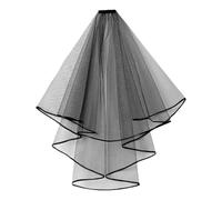 inhzoy Gothic Bridal Veil with Clip Double Layer Black Mesh Face Veil for Alternative Weddings Gothic Bride Attire Type A One Size