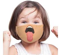 inhzoy Kids Cartoon Mask Reusable Face Covering Headwear with Funny Expression Print for Party Outdoor Daily Wear Type A One Size