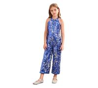 inhzoy Kids Girls Shiny Sequins Jazz Latin Dance Costume Halter Neck Sleeveless Performance Jumpsuit Romper Royal Blue 13-14 Years