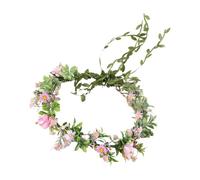 inhzoy Kids Teens Adjustable Crown Tiaras Flower Girl Headband Pearls Hair Accessories Evening Party Headpiece Pink One Size