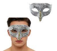 inhzoy Masquerade Mask for Men Vintage Half Face Roman Warrior Phantom Of The Opera Masks for Dance Party Gold One Size