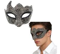 inhzoy Masquerade Mask for Men Vintage Half Face Roman Warrior Phantom Of The Opera Masks for Dance Party Coffee Horn Type One Size
