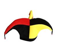 inhzoy Multicolor Jester Hat with Jingling Bells Costume Hat with Multiple Peaks for Renaissance Faires Circus Parties Black 3-Peak One Size