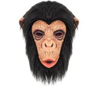 inhzoy Realistic Monkey Gorilla Latex Mask Full Head Coverage Primate Costume with Optional Gloves for Halloween Parties Mask Type F One Size