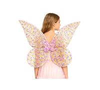 inhzoy Sequins Butterfly Wings Shimmery Angel Wing Costume Accessory with Elastic Straps for Cosplay Events Festivals Pink One Size
