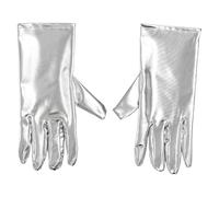 inhzoy Silver Tin Man Costume Set Funnel Hat with Heart Brooch Axe Prop Clock Gloves for Cosplay Accessory Items 1Pc Short Gloves One Size