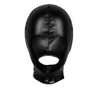 inhzoy Unisex Full Cover Face Mask Opened Mouth Eyes Hood Mask Headgear Breathable Cosplay Costumes Black One Size