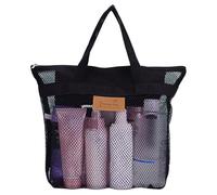 inhzoy Waterproof Hanging Toiletry Bag Quick-Dry Mesh Shower Caddy with Secure Zipper for Camping Gym Vacation Trips Black One Size