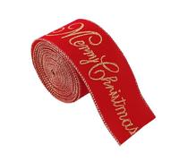 inhzoy Wired Edge Christmas Ribbon Curling Ribbon for Tree Decorating Present Wrapping Garland Making Decoration Flocking English Webbing Type A One Size