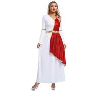 inhzoy Womens Roman Queen Fancy Dress Grecian Toga Greek Halloween Costume Church Choir Worship Robe Red M
