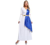 inhzoy Womens Roman Queen Fancy Dress Grecian Toga Greek Halloween Costume Church Choir Worship Robe Royal Blue XXL