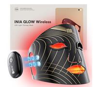 INIA Glow LED Red Light Face Mask Wireless with 850nm NIR, 4 Light Modes | Red, Yellow & Blue Light, 272 LEDs, Cordless & Portable, Rechargeable, Ergonomic Design, Easy Home & Travel, Black