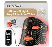 INIA LED Face Mask - Red Light Therapy Mask with 4 Light Modes, 850nm NIR, Red & Blue Led Mask Light Therapy, 220 Beads, Rechargeable Infrared Mask Wavelength for Acne, Anti-Ageing, Skin Care, Wrinkle