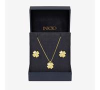 Inicio 14K Gold Plated and Cubic Zirconia Clover Set