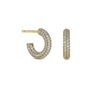 Inicio 14K Gold Plated Recycled Cubic Zirconia Hoop Earrings Gold