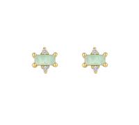Inicio 14K Real Gold Plated Recycled Amazonite Stud Earrings - Gift Pouch Gold