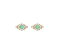 Inicio 14K Real Gold Plated Recycled Evil Eye Stud Earrings Gold