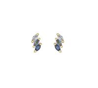 Inicio 14K Real Gold Plated Recycled Ombre Blue Stud Earrings Gold