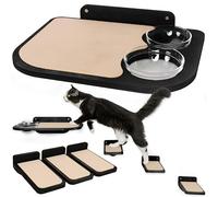 INICIO Cat Shelves for Wall - Cat Feeding Shelf & 3 Steps, Dog Proof, Durable & Easy Install, Suitable for Small & Medium Size Cats Up to 22lbs