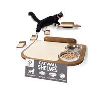 INICIO Cat Shelves for Wall - Cat Feeding Shelf & 3 Steps, Dog Proof, Durable & Easy Install, Suitable for Small & Medium Size Cats Up to 22lbs