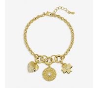 Inicio Gold Plated Multi Charm Bracelet - Gift Pouch One Size Gold