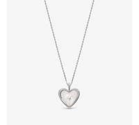 Inicio Mother of Pearl Heart Pendant - Gift Pouch One Size Silver