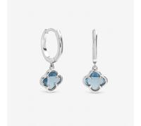 Inicio Sterling Silver Plated Clover Charm Huggie Hoops One Size Silver