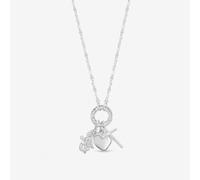 Inicio Silver Plated Christening Charm Pendant Necklace