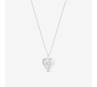 Inicio Sterling Silver Heart Cross Locket - Gift Pouch One Size Silver