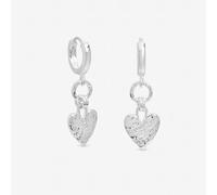 Inicio Silver Plated Heart Link Drop Hoops