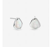 Inicio Sterling Silver Plated Opal Polished Stud Earrings One Size Silver