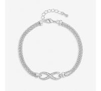 Inicio Silver Plated Pave Infinity Bracelet In Gift Pouch
