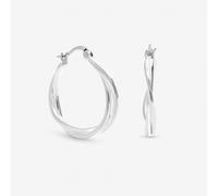 Inicio Women's Sterling Silver Plated Polished Twist Hoop Earrings Inicio Silver One Size