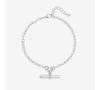 Inicio Women's Sterling Silver Plated T-Bar Bracelet - Gift Pouch Inicio Silver One Size