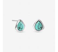 Inicio Women's Sterling Silver Plated Turquoise Polished Stud Earrings Inicio Silver One Size