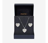 Inicio Women's Sterling Silver Plated Mother of Pearl Tree Of Love Set - Gift Box Inicio Silver One Size