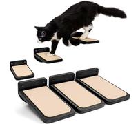 INICIO Wall Steps for Cats to Climb, Black - Set of 3 Cat Wall Stairs with Fixtures, 9.3"x4.7" - Floating Steps for Climbing or Playing - for Kittens and Adult Cats
