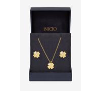 Inicio 14K Gold Plated and Cubic Zirconia Clover Set