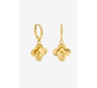 Inicio Women's 14K Gold Plated Diamond Cut Clover Huggie Earrings - Gift Pouch Inicio Gold One Size