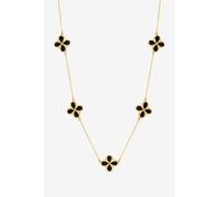 Inicio Women's 14K Gold Plated & Jet Enamel Clover Necklace - Gift Pouch Inicio Gold One Size
