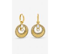 Inicio Women's Crystal Disk Huggie Earrings - Gift Pouch in Gold Inicio Gold One Size